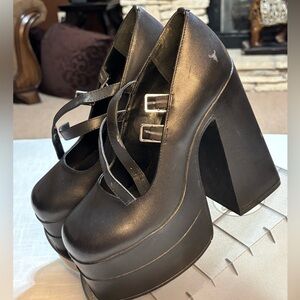 Windsor Smith Black Platform Heels